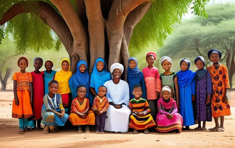 수단 아랍화 정책 영향 - **Prompt 1: "A group of diverse children from Sudan, wearing vibrant, modest traditional clothing th...
