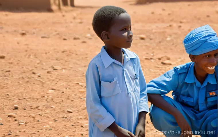 수단 유엔 평화 유지군 - UN Peacekeepers' Compassion in Sudan**
A high-resolution, emotionally resonant photograph of a diver...