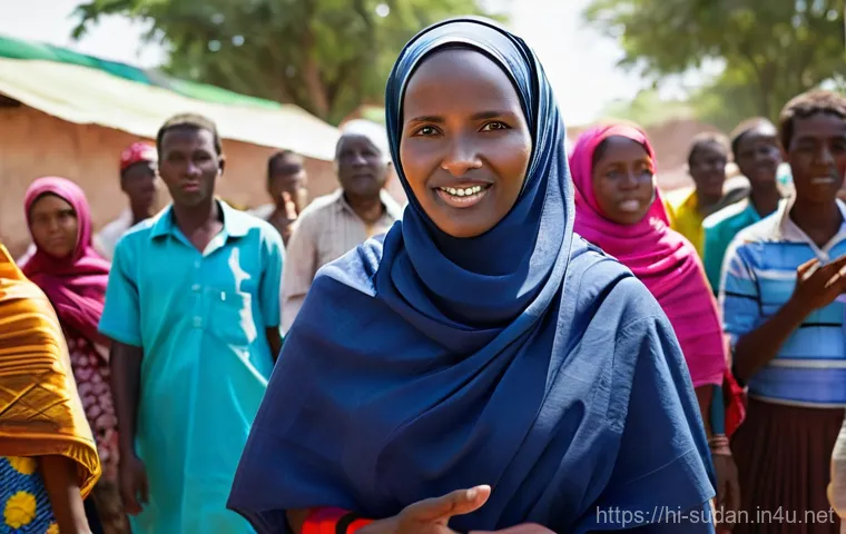 수단 국제 사회 활동가 - **Prompt 1: Sudanese Woman Activist Leading Community Empowerment**
    A vibrant and inspiring port...