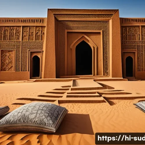 Home 11 수단 카림 무덤 유적 - A detailed depiction of the medieval Karima tombs in central Sudan, showcasing grand Islamic and Afr...